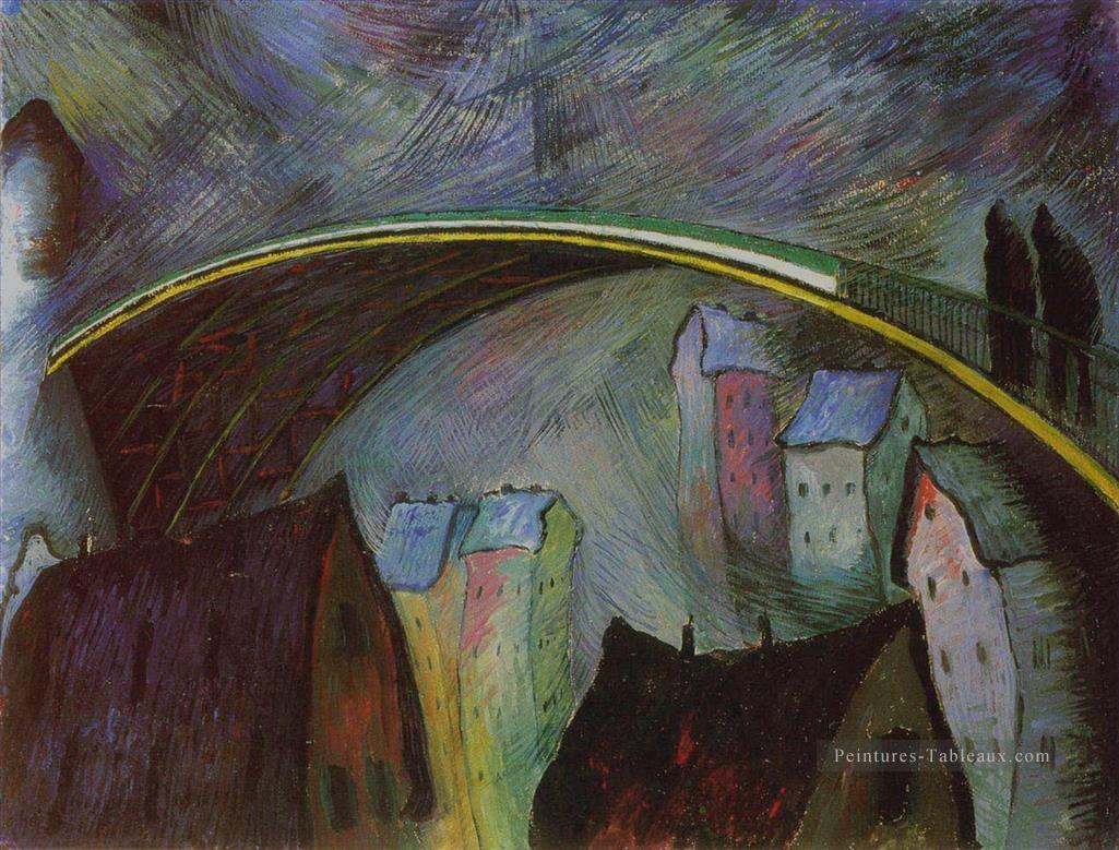 sur le pont Marianne von Werefkin Expressionnisme Peintures à l'huile